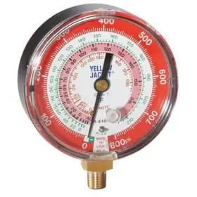 49141 Yellow Jacket Gauge 3-1/8in Dia High Side Red 800 Psi