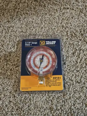 49151 Yellow Jacket 3-1/8 Inch Dry Pressure Gauge Red F 0-500 Psi