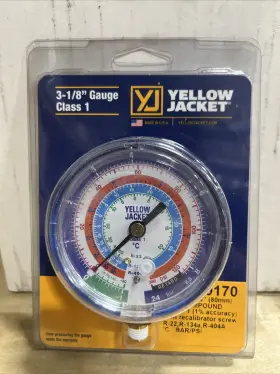 R-404a Yellow Jacket 49170 Dry Manifold Gauge Class 1 3-1/8 Inch - R22 R-134a