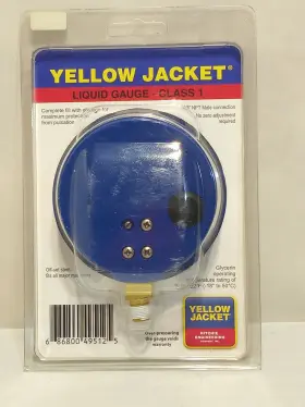 49512 Yellow Jacket Blue 3-1/2 Inch Lo-side Liquid-filled Manifold Gauge #3