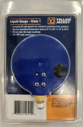 49514 Yellow Jacket 3-1/2 Inch L/f Blue Compound Gage 30 0-300 Psi R-22/410a #2 49514 Yellow Jacket 3-1/2 Inch L/f Blue Compound Gage 30 0-300 Psi R-22/410a #2