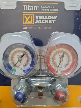 49863 Yellow Jacket 2-valve Titan Test/charging Manifold Gauges #3
