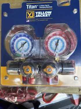 49922 Yellow Jacket New 4 Valve Titan Test And Charging Manifold