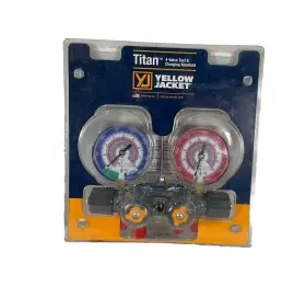 49962 Yellow Jacket New Titan 4-valve Test And Charging Manifold Gauge In Pkg 49962 Yellow Jacket New Titan 4-valve Test And Charging Manifold Gauge In Pkg