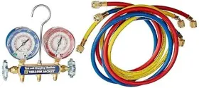 Yellow Jacket 686800420042 42004 Series 41 Manifolds With 3 - 1/8 Inch 80 Mm Gauges