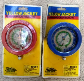R12-22 Yellow Jacket 686800490816 49081 And 49802 3-1/8 Liquid Filled Gauge R12-22/r502 0-500 Psi