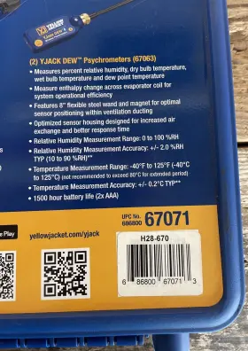 Yellow Jacket 686800670713 67071 Yjack Temperature And Humidity Kit #2