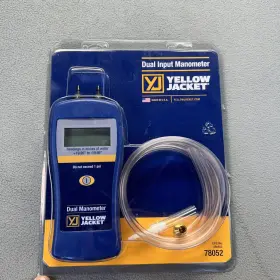 Yellow Jacket 78052 Dual Port Digital Electronic Manometer With Hoses
