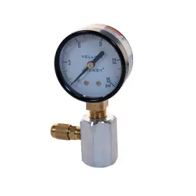 78076 Yellow Jacket Gas Test Gauge 2 Inch 1/2 Brass 0-15 Psi Threaded Bell