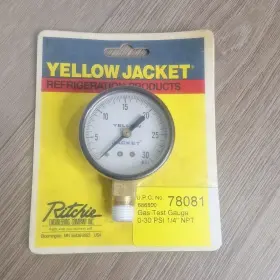 78081 Yellow Jacket Gauge 1/4 Inch Npt Male 0-30 Lb Gas Test