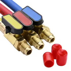 39bvh001-chr410-0123 Yescom 3pcs Ball Valves Charging Hose R410a Set Air Condition Hvac Repair Tool #2