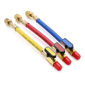 39bvh001-chr410-0123 Yescom 3pcs Ball Valves Charging Hose R410a Set Air Condition Hvac Repair Tool