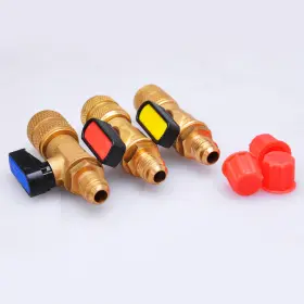 39bvl001-r410-0123 Yescom 3pcs R410a 1/4 Inch Sae Straight Ball Valves Tool For Hvac Charging Hoses #2
