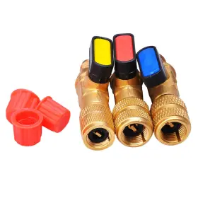 39bvl001-r410-0123 Yescom 3pcs R410a 1/4 Inch Sae Straight Ball Valves Tool For Hvac Charging Hoses
