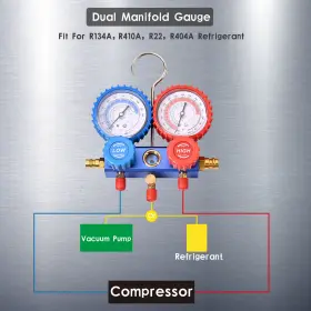 Ys-mgh-39-001 Yessources 3 Way Manifold Gauge R410a R22 Air Conditioner A/c Diagnostic Tool Detection #2