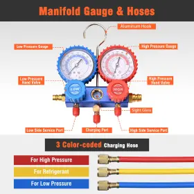 Ys-mgh-39-001 Yessources 3 Way Manifold Gauge R410a R22 Air Conditioner A/c Diagnostic Tool Detection #3