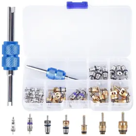 Ynegsde 791137513944 Ac Valve Core Kit R12 R134a Automotive Air Conditioning Refrigeration Tire Va