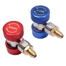 Youngine 748440434213 Adjustable R134a Quick Coupler Adapter Fittings High Low Air Conditioner Mani #2