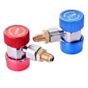 Youngine 748440434213 Adjustable R134a Quick Coupler Adapter Fittings High Low Air Conditioner Mani #3