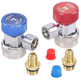 Ystool 764784965244 Automotive Ac R134a Adjustable Quick Coupler Kit Hvac High Low Connector Conv