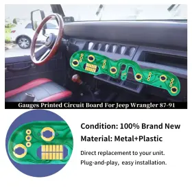 Ytpoools 701063833641 Gauges Cluster Circuit Board Compatible With Jeep Wrangler Yj 1987 1988 1989 #3