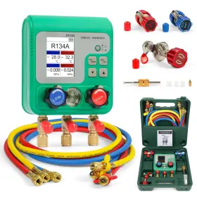 Yuanri 726084177468 Ac Gauges Kit With Hose Digital Refrigerant Gauge Pressure Vacuum Test 2.4 Inch