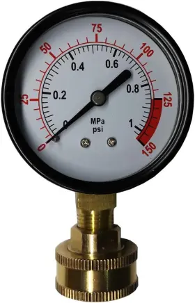 Himp-060622-b07hkhrk4t Yzm Water Pressure Test Gauge 2-1/2 Inch Dial Bottom Mount 0-1.0mpa Range Black