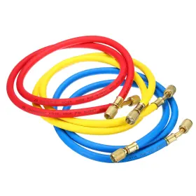Zaplyte 683867699367 1/4 Sae Refrigerant Charging Hose Kit 3.9ft 500psi Hvac Red Yellow Blue