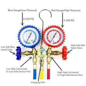Zistel 692621730772 Ziss A/c Diagnostic Manifold Gauge Set For Refrigeration Charging Fits R12 R22 #2