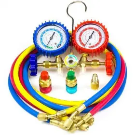 Zistel 971192218747 Juego De Manometros Profesionales Para Diagnostico Aire Acondicionado R134a 5ft