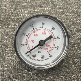 4fmc7 Zoro Select Pressure Gauge Commercial To 160 Psi 2 In Dial Acrylic Lens 1/4 Mnpt
