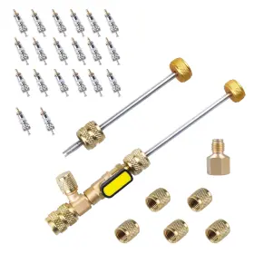 R410a-sae-1 Zovfam R410a-sae-1/4-5/16 Valve Core Remover Tool Hvac With Dual Size Sae 1/4 And 5/16 Port R410a R22 V