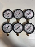 Lot Of 6 Grainger 4FLD1 Pressure Gauge 2.5 0-1000 Psi Glycerin Filled Brass. Fixed Price $76.79.