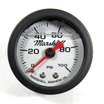 Marshall Fuel Pressure Gauge CWB00100; 0-100 Psi 1-1/2 In. Liquid Filled Wht/blk. Fixed Price $26.73.