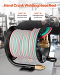Welding Hose Reel, Hand Crank Rewind With 3FT Lead-in 9/16"-. Fixed Price $95.63.