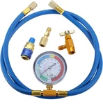 Aupoko R134A Recharge Hose Kit With Gauge, 59'' Ac Refrigerant Blue, Gold. Fixed Price $26.43.