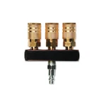 Primefit M1402-5 3-WAY Bar Air Manifold With Industrial 6-BALL Couplers, 1/4". Fixed Price $18.47.