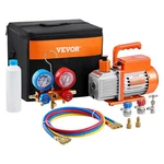 3.5 Cfm Vacuum Pump And Gauge Set, Single Stage Rotary Vane Hvac Air. Fixed Price $161.21.