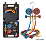 Wisscool Hvac Manifold Gauge Set For R134A R22 R12 W/ Hoses & Adapters. Fixed Price $47.99.