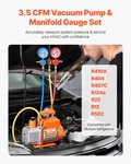 3.5 Cfm Vacuum Pump And Gauge Set, R407C Refrigerants. Fixed Price $141.68.