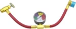 R1234YF Refrigerant Charge Hose Kit, With 1/2" Lh Can Opener Tap Puncture Red. Fixed Price $24.64.
