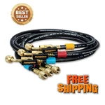 Fieldpiece HR3B Ball Valve Refrigerant Hose Set (3) With Color Tags - 1/4" X. Fixed Price $64.70.