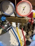Refco Manifold Set With Hoses Dual Gauges, R22, R134A & R404A Scales. Fixed Price $125.00.