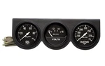 Auto Meter Black Bezel Mechanical 2-5/8" Oil Volt Water Three Gauge Console Kit. Fixed Price $150.60.