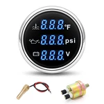 Artilaura Triple Gauge Set 3IN1 (oil Pressure+ Water Black Silver, Blue Light. Fixed Price $56.22.