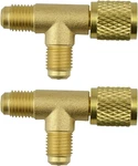 2PCS Quick Coupler Access Tee, 1/4'' Sae Valves Core Adapter Brass Refrigera. Fixed Price $22.51.