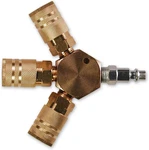 M1406-5 3-WAY Hex Style Air Manifold With Industrial 6-BALL Brass Couplers, 1/4". Fixed Price $31.99.