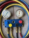 New Set Of 4-WAY TIF9600 Air Conditioning Glycerine Filled Gauges. Fixed Price $169.00.