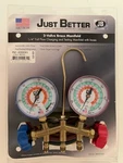 Jb Industries 2-VALVE Brass Manifold 1/4" Full Flow Hoses Charging & Testing. Fixed Price $60.00.