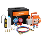 4.5 Cfm Vacuum Pump And Gauge Set, Single Stage Rotary Vane Hvac Air. Fixed Price $220.48.